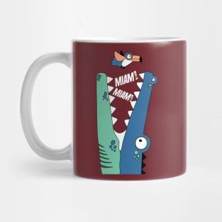 crocodile eating a bird Mug